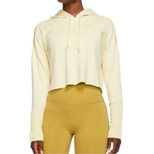 Nike Yoga Cropped Hoodie Womens Small Limelight Yellow